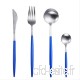 LQMT Vaisselle Set De Vaisselle Fork Spoon Set De Cuisine Couteau   Bleu Argent - B07SS9G47Z
